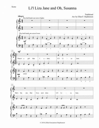 L'il Liza Jane and Oh, Susannah (EZ duet) (arr. Ellen Foncannon Stephenson)