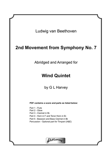 2nd Movement from Beethoven Symphony No.7 for Wind Quintet (arr. G L Harvey)