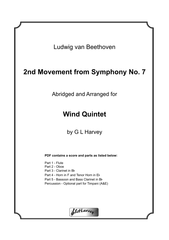 2nd Movement from Beethoven Symphony No.7 for Wind Quintet (arr. G L Harvey)