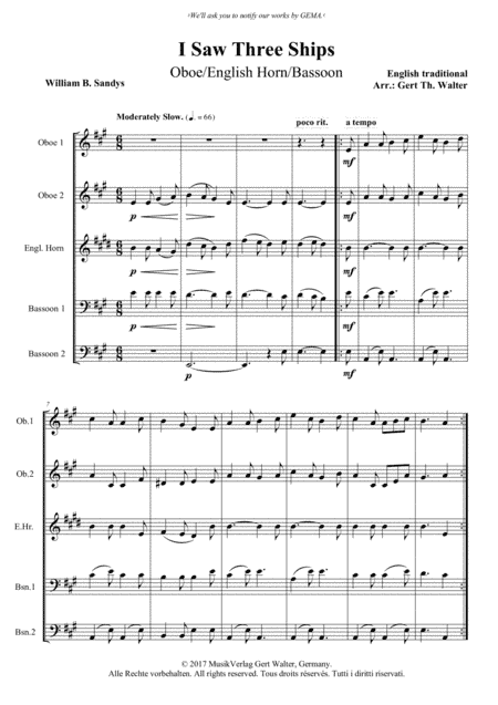 I Saw Three Ships (arr. Gert Th. Walter)