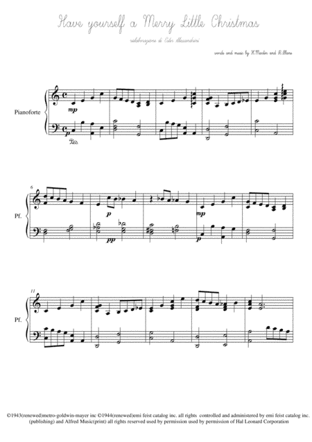 Have Yourself A Merry Little Christmas  from MEET ME IN ST. LOUIS (arr. Ester Alessandrini)