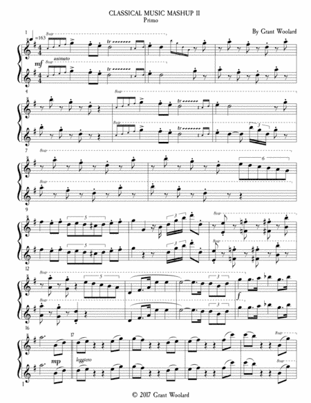 Classical Music Mashup II (1 Piano, 6 Hands)