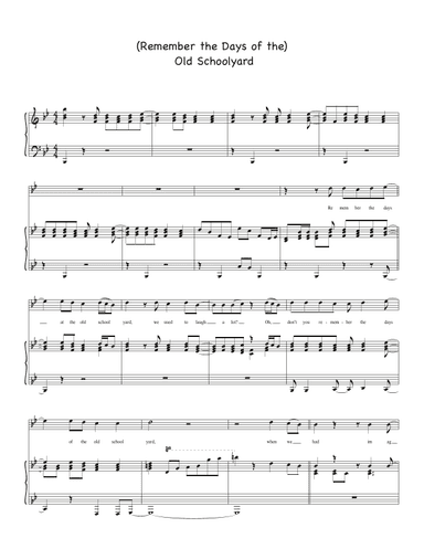(remember The Days Of The) Old Schoolyard (arr. Biegler)