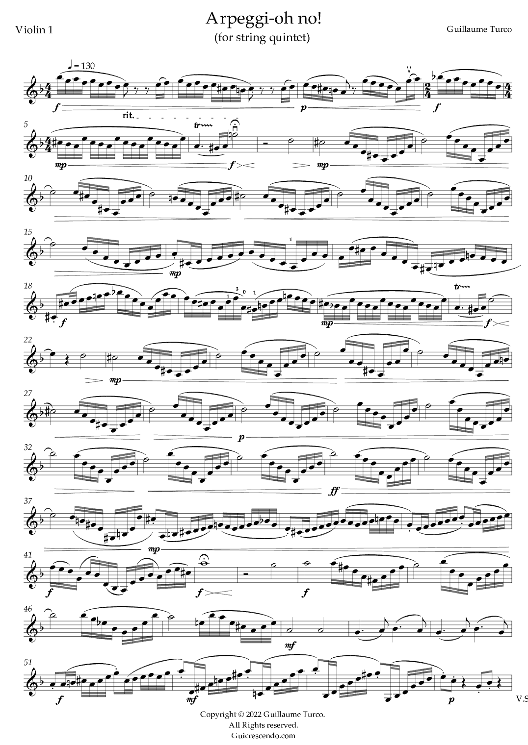 Arpeggi-oh no! for Quintet (string)