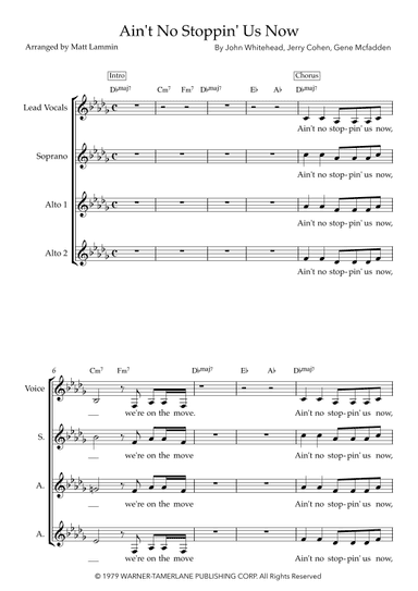 Ain't No Stoppin' Us Now (arr. Matt Lammin)