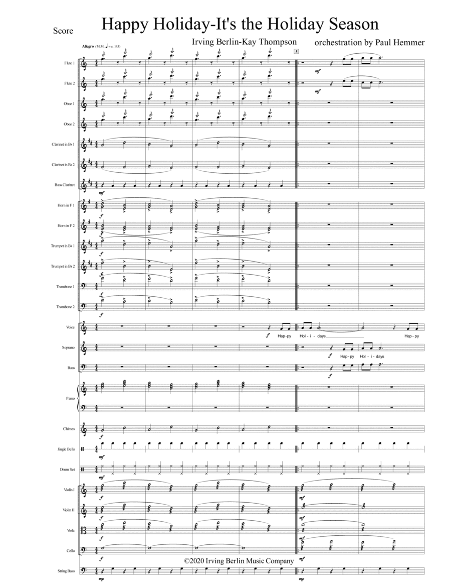 Happy Holiday / The Holiday Season (arr. Paul Hemmer)