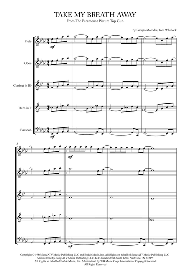 Take My Breath Away (love Theme) (arr. Karen Gueiros)