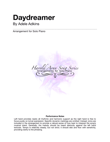 Daydreamer (arr. Harold Arnn)