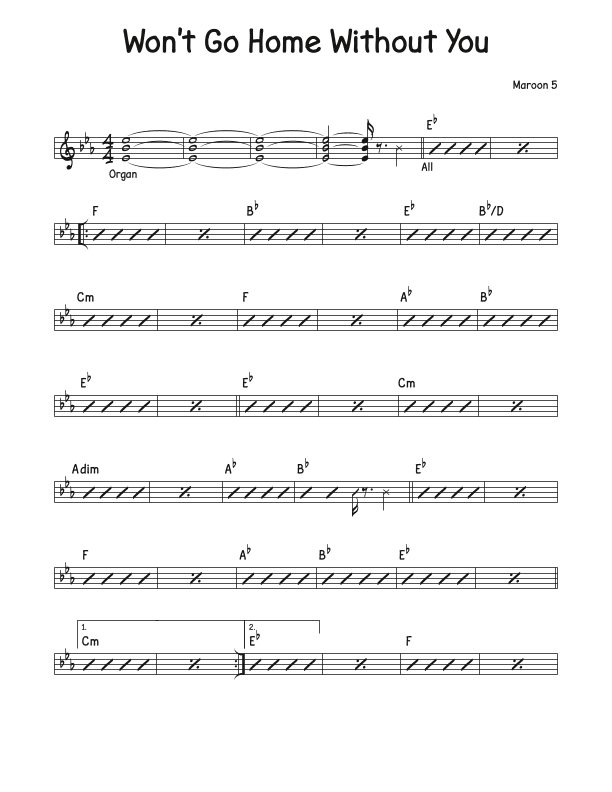 Won't Go Home Without You (arr. David M Fagnant)