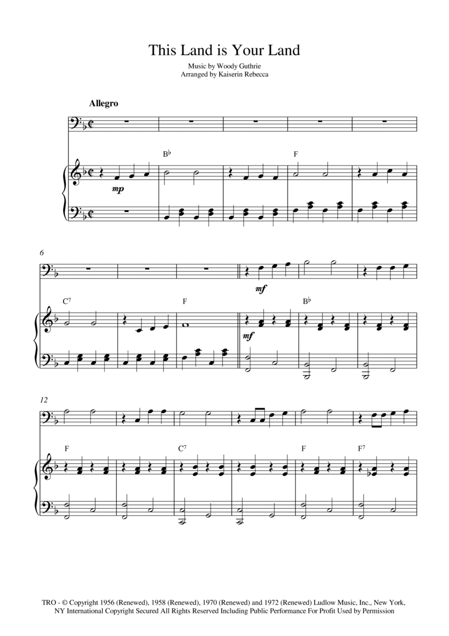 This Land Is Your Land (arr. Kaiserin Rebecca)