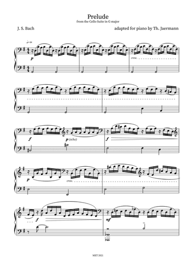 Prelude from the Cello Suite in G major (arr. Thomas Jaermann)