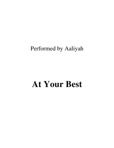 At Your Best (you Are Love) (arr. Ronn M)