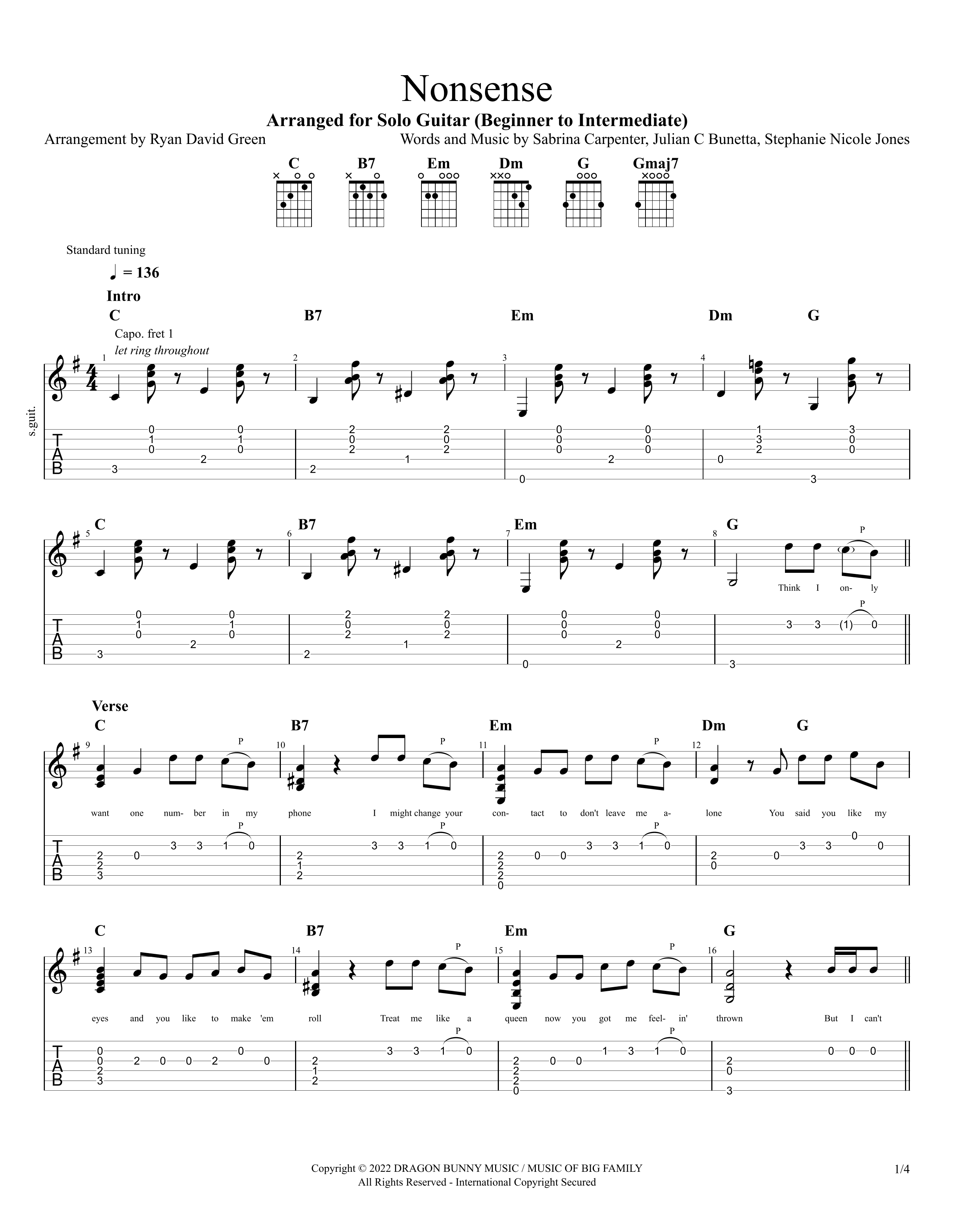 Nonsense (arr. Ryan David Green)