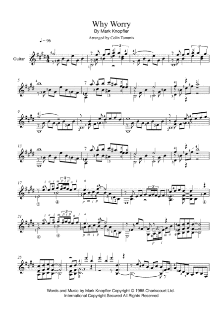 Why Worry (arr. Colin Tommis)