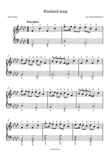 Haalang Song - for EASY PIANO (arr. Andrii Redchyts)