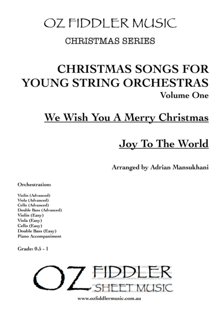 Christmas Songs for Young String Orchestras Volume One; mixed difficulties (arr. Adrian Mansukhani)