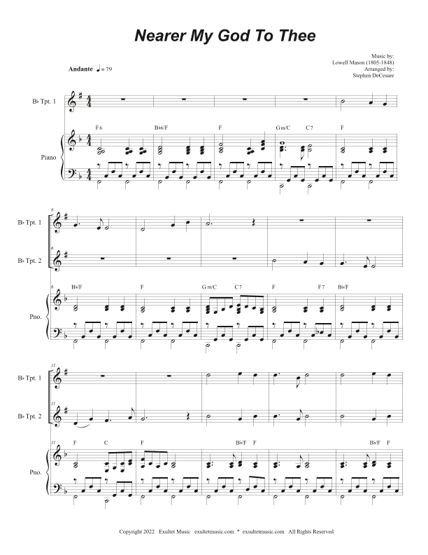 Nearer My God To Thee (Duet for Bb-Trumpet) (arr. Stephen DeCesare)