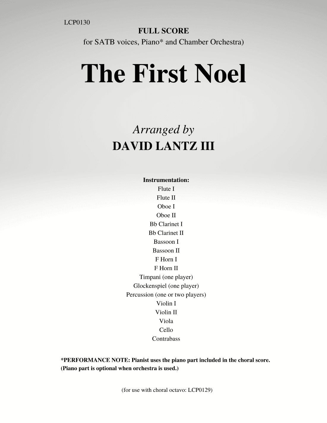 The First Noel (arr. David Lantz III)