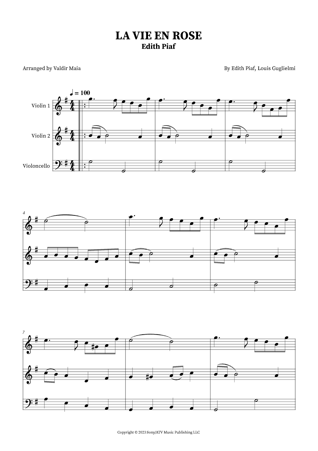 La Vie En Rose (arr. Valdir Maia)