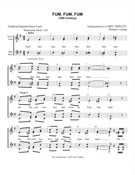 Fum, Fum, Fum (arr. Larry Triplett)