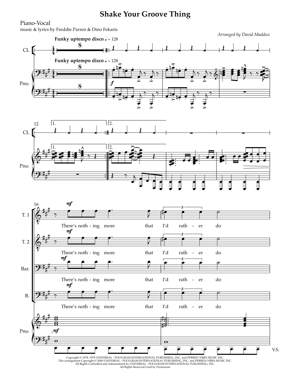 Shake Your Groove Thing (arr. David Maddux & Steve Milloy)