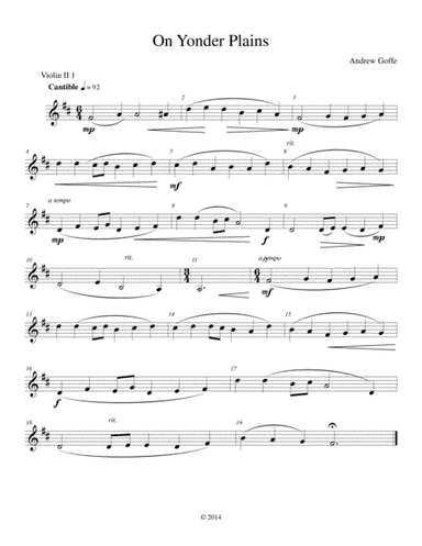 On Yonder Plains - Violin 2-1 - Part