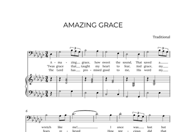 AMAZING GRACE - for piano and baritone in Gb major (arr. Alex Nunes Rodrigues)