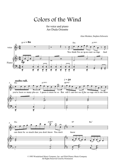 Colors Of The Wind (arr. Duda Oriontte)