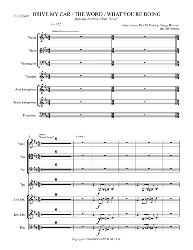 Drive My Car / The Word / What You're Doing   (love Version) (arr. Jeff Perholtz)