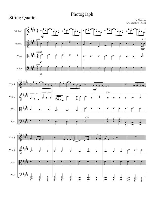 Photograph (arr. Matthew pyeon)