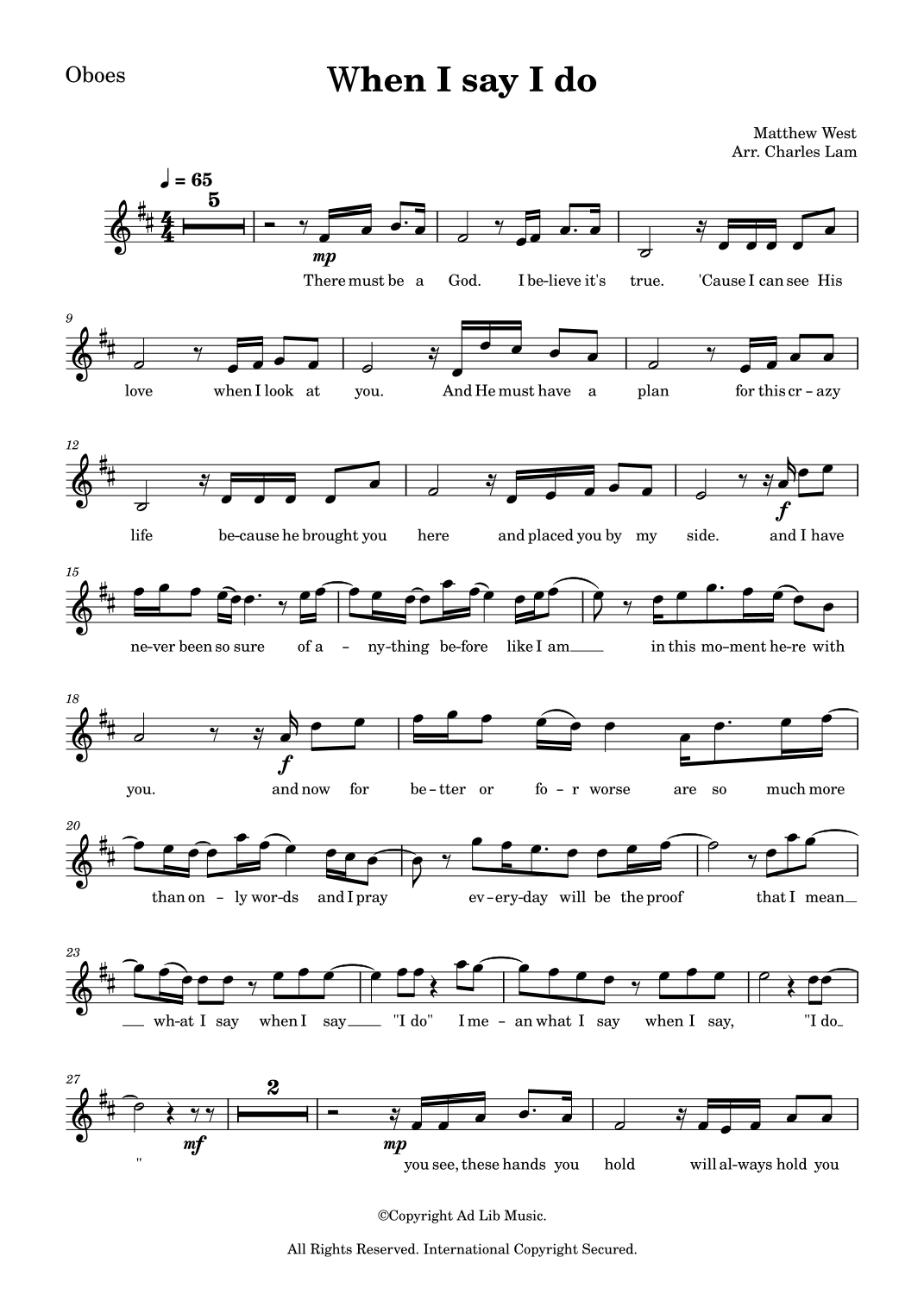 When I Say I Do (arr. Charles Lam)