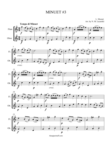 Minuet #3 (arr. Nick Lacanski)