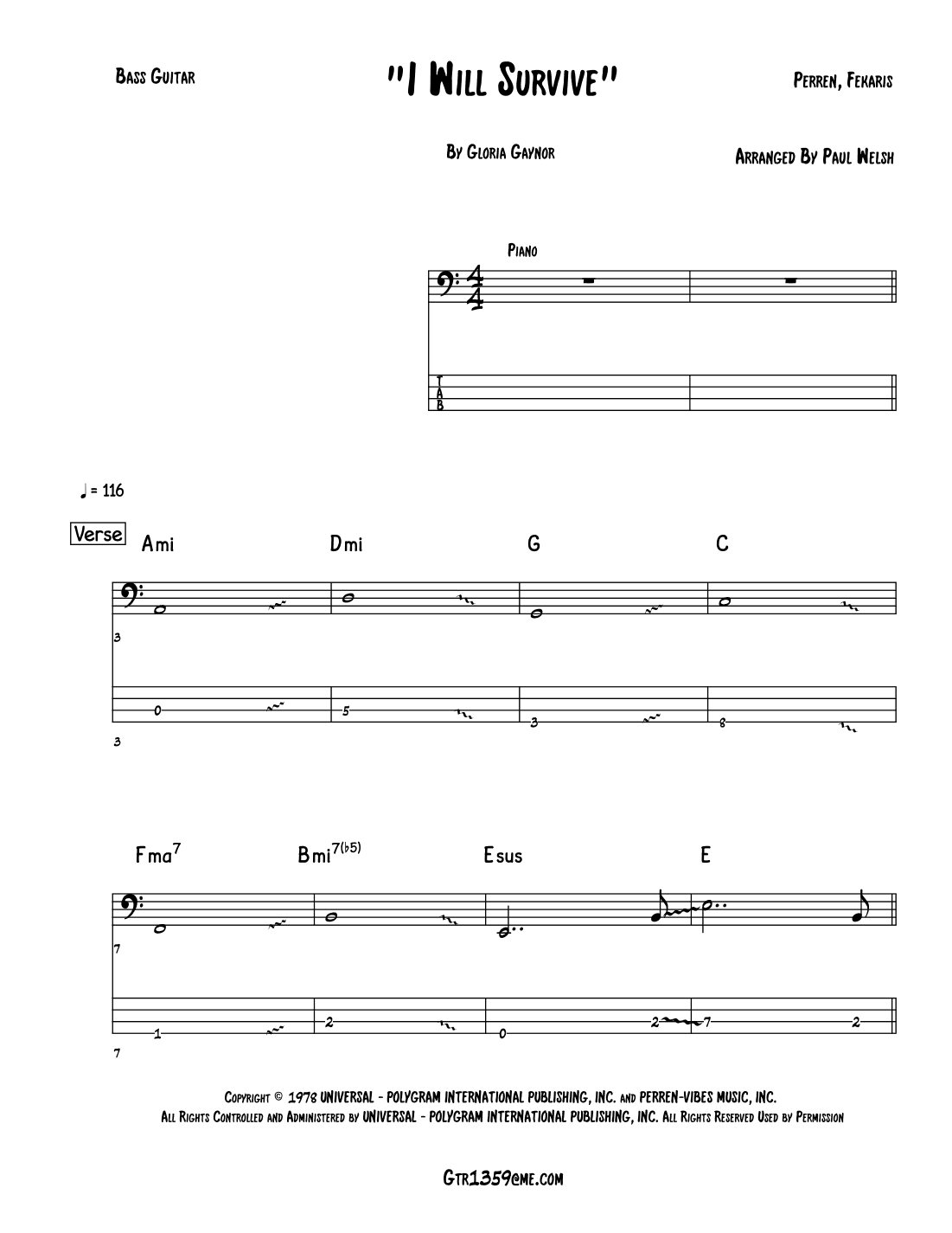 I Will Survive (arr. P Welsh)