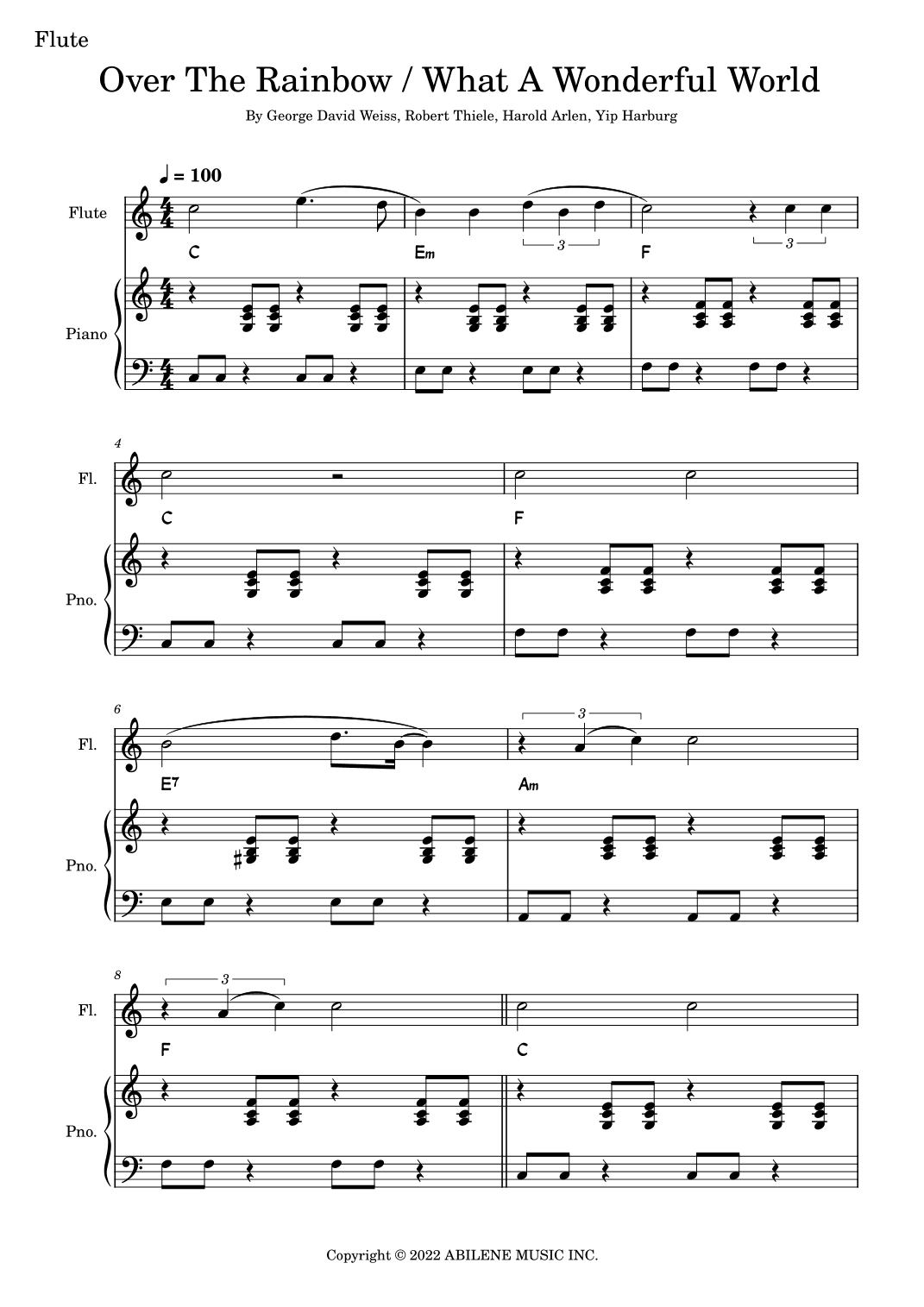 Over The Rainbow / What A Wonderful World (arr. Fabio Eduardo de Oliveira)
