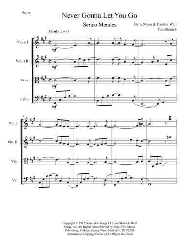 Never Gonna Let You Go (arr. Tom Strauch)