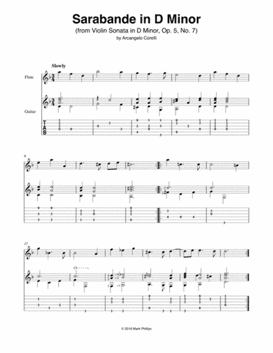 Sarabande in D Minor (from Violin Sonata in D Minor, Op. 5, No. 7) (arr. Mark Phillips)
