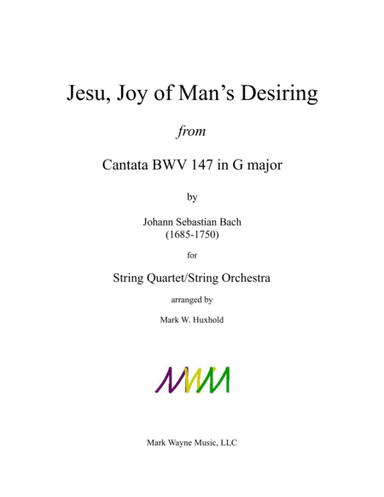 Jesu, Joy of Man's Desiring - Score Only (arr. Mark W. Huxhold)