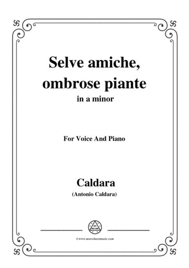 Caldara-Selve amiche,ombrose piante,in a minor,for Voice and Piano (arr. MSM)