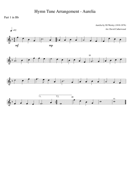 Hymn tune Aurelia By SS Wesley arr. David Catherwood (arr. David Catherwood)