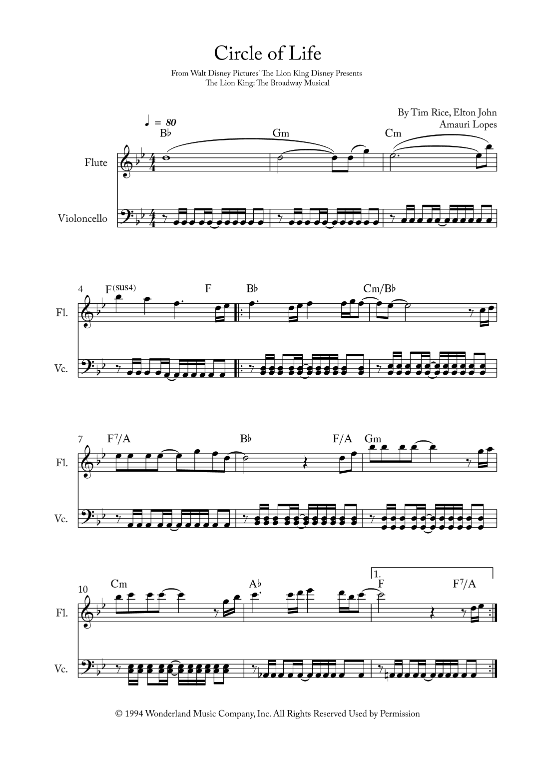 Circle Of Life (arr. Amauri Lopes)
