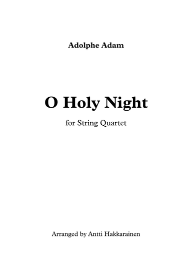 O Holy Night - String Quartet (arr. Antti Hakkarainen)