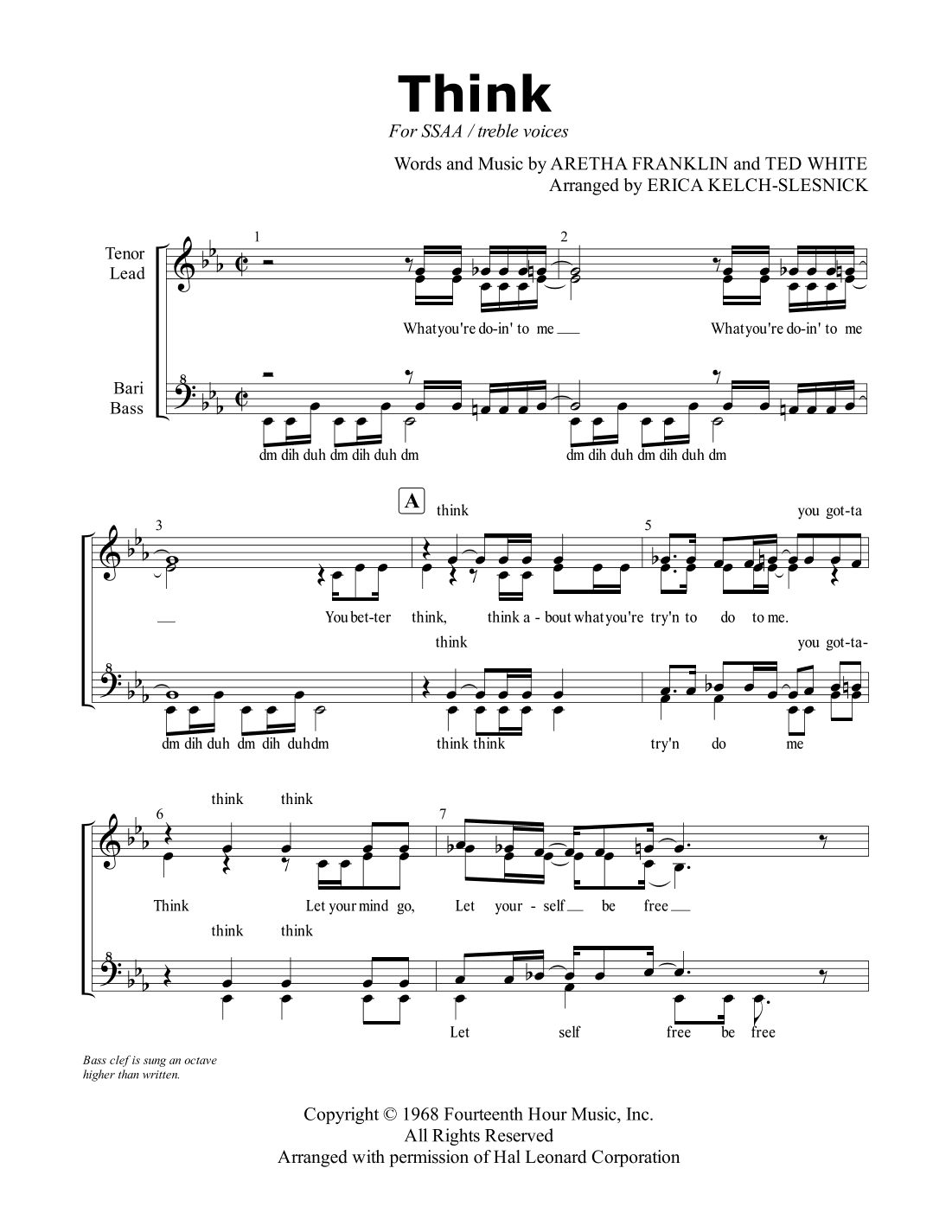 Think (arr. Erica Kelch-Slesnick)