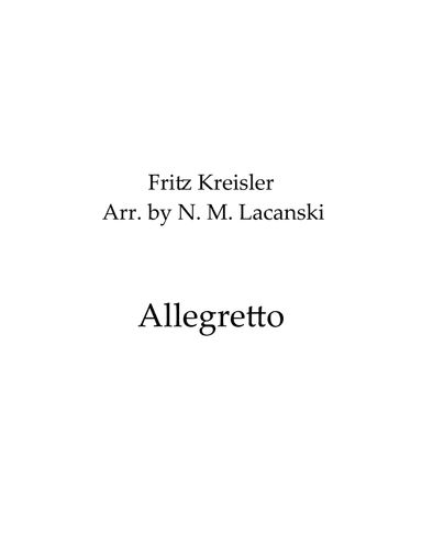Allegretto in the Style of Boccherini (arr. Nick Lacanski)