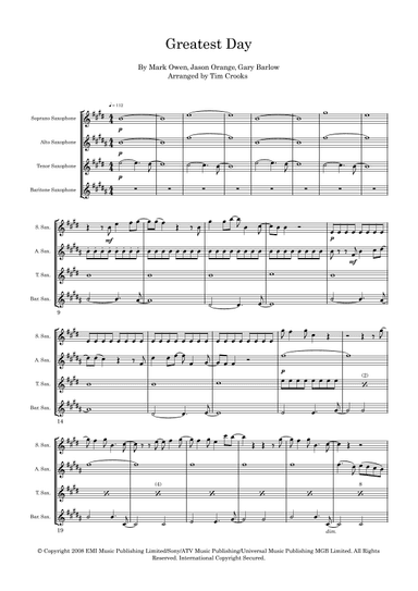 Greatest Day (arr. Tim Crooks)