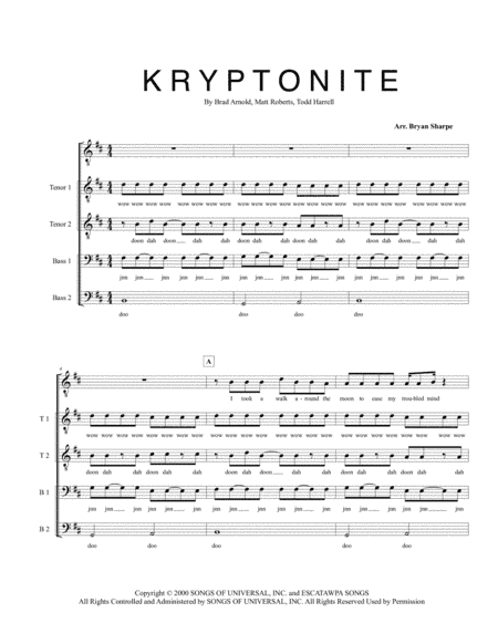 Kryptonite (arr. Bsharpe Music)