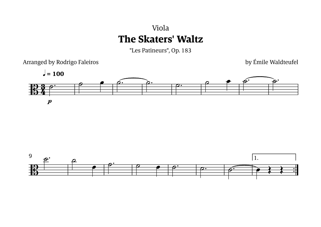 The Skaters Waltz (for beginners) (arr. Rodrigo Faleiros)
