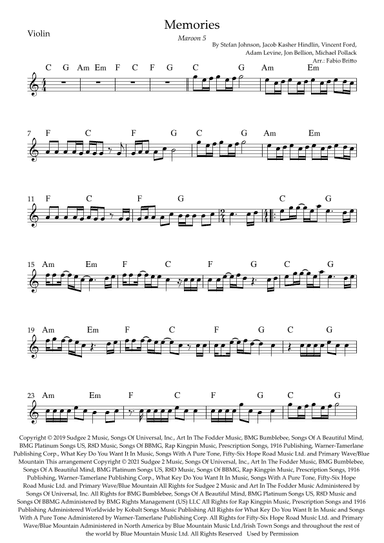 Memories (arr. Fabio Britto)