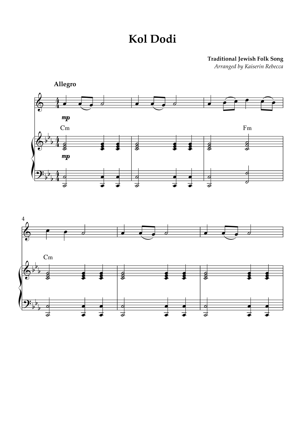 Kol Dodi (arr. Kaiserin Rebecca)