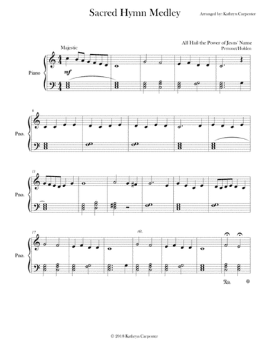 Sacred Hymn Medley (Easy Piano) (arr. Kathryn Carpenter)