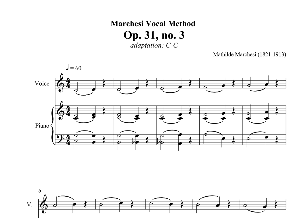Marchesi Vocal Method Op. 31, no. 3 (arr. Essbê Music)
